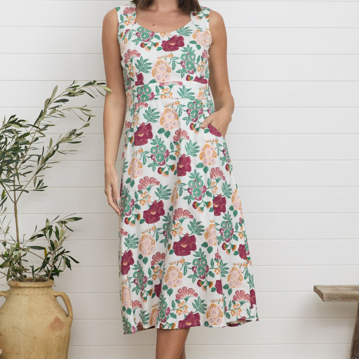 Bianca Midi Dress - Bloom – MahaShe