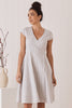 Wrap Dress -Handloomed White Stripe